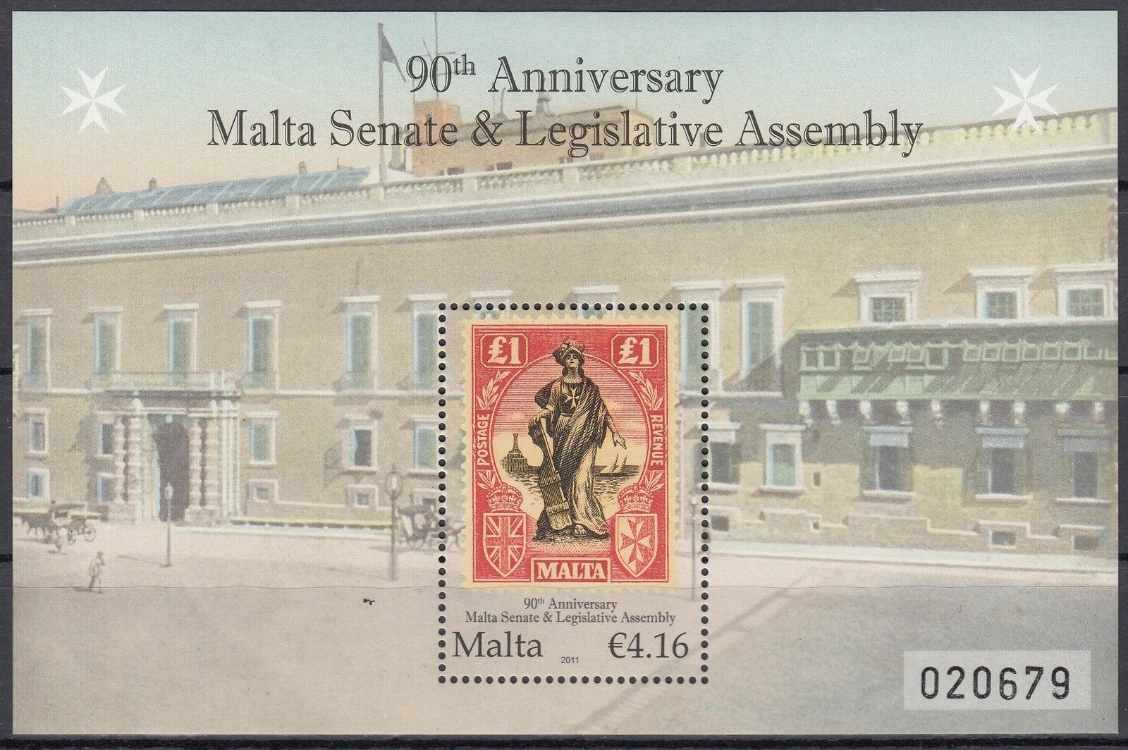 Malta 2011 Block Nr. 51 **, 90 Jahre Senat und Gesetzgebende