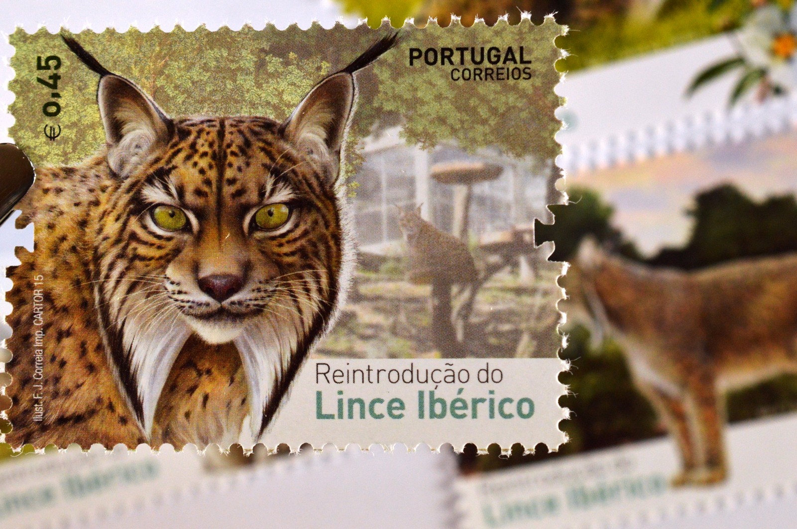 Portugal 2015, Michel Nr. 4031-34, Iberischer Luchs / Pardellluchs, 4 ...